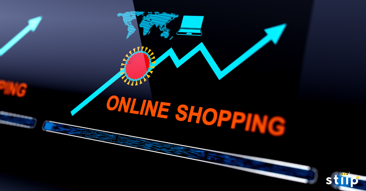 Immagine che rappresenta un grafico crescente sull'andamento dello shopping online